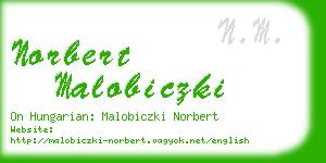 norbert malobiczki business card